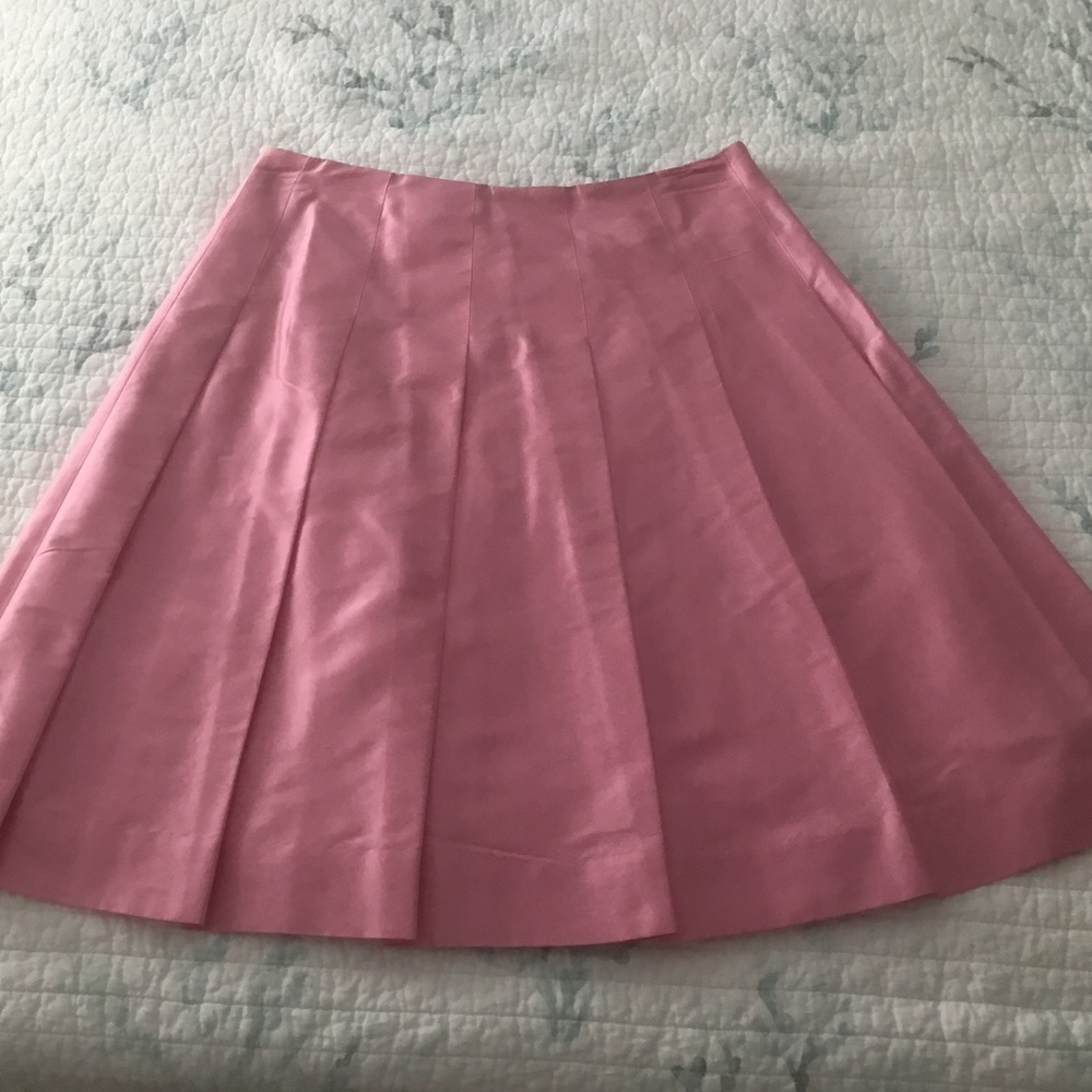 Bright pink 100% raw silk skirt NWOT